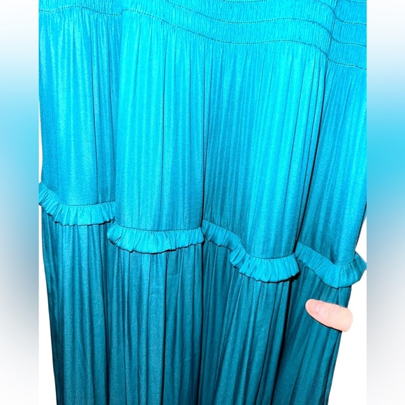 Ann Taylor Smocked Bodice Sleeveless Maxi Dress Emerald Green Size 4 - Picture 12 of 16